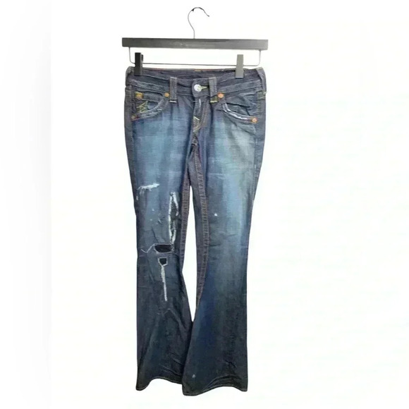 True Religion Low Rise, Bootcut, Dark  Wash Jeans Size 26 - Picture 1 of 9